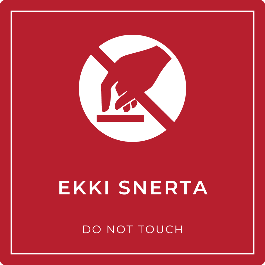 Ekki snerta - bannskilti, rautt