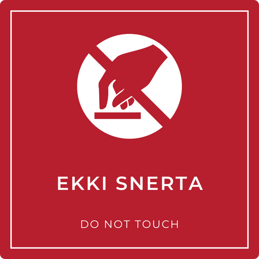 Ekki snerta - bannskilti, rautt