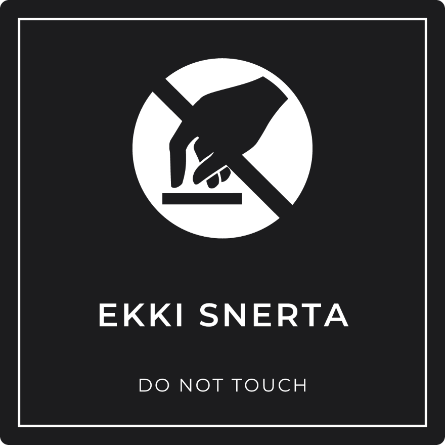 Ekki snerta - bannskilti, svart