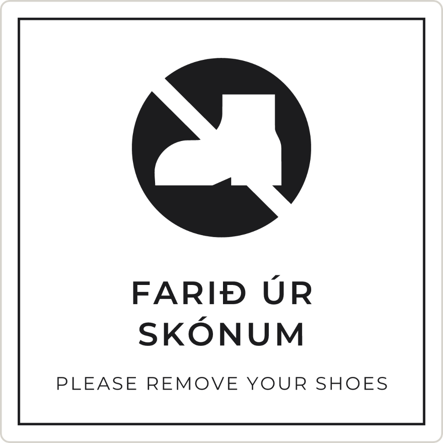 Farið úr skónum - bannskilti, hvítt