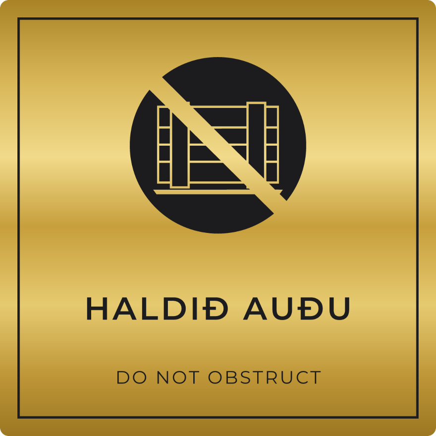 Haldið auðu - bannskilti, gull