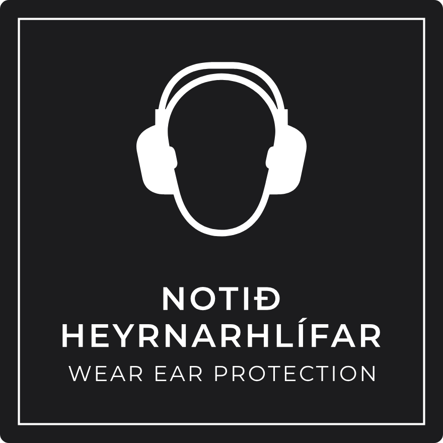 Notið heyrnarhlífar - boðskilti, svart