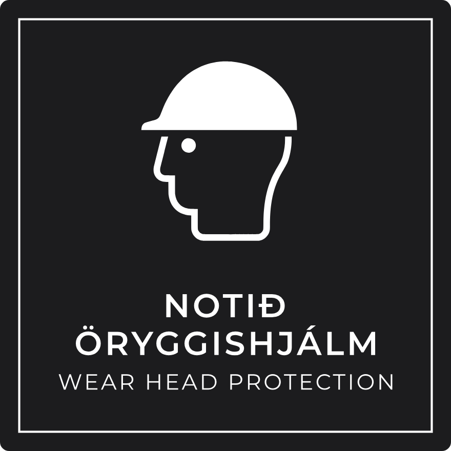 Notið öryggishjálm - boðskilti, svart