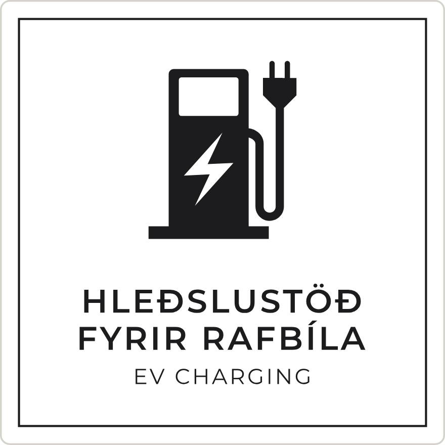 Hleðslustöð fyrir rafbíla - boðskilti, hvítt
