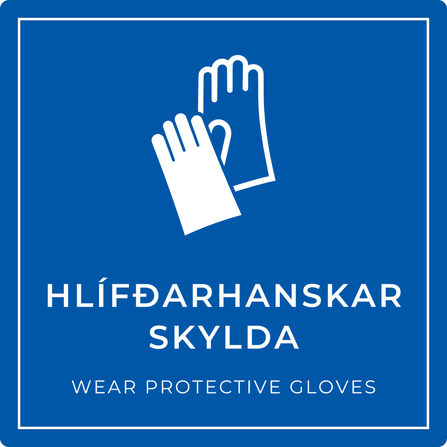 Hlífðarhanskar skylda - boðskilti, blátt