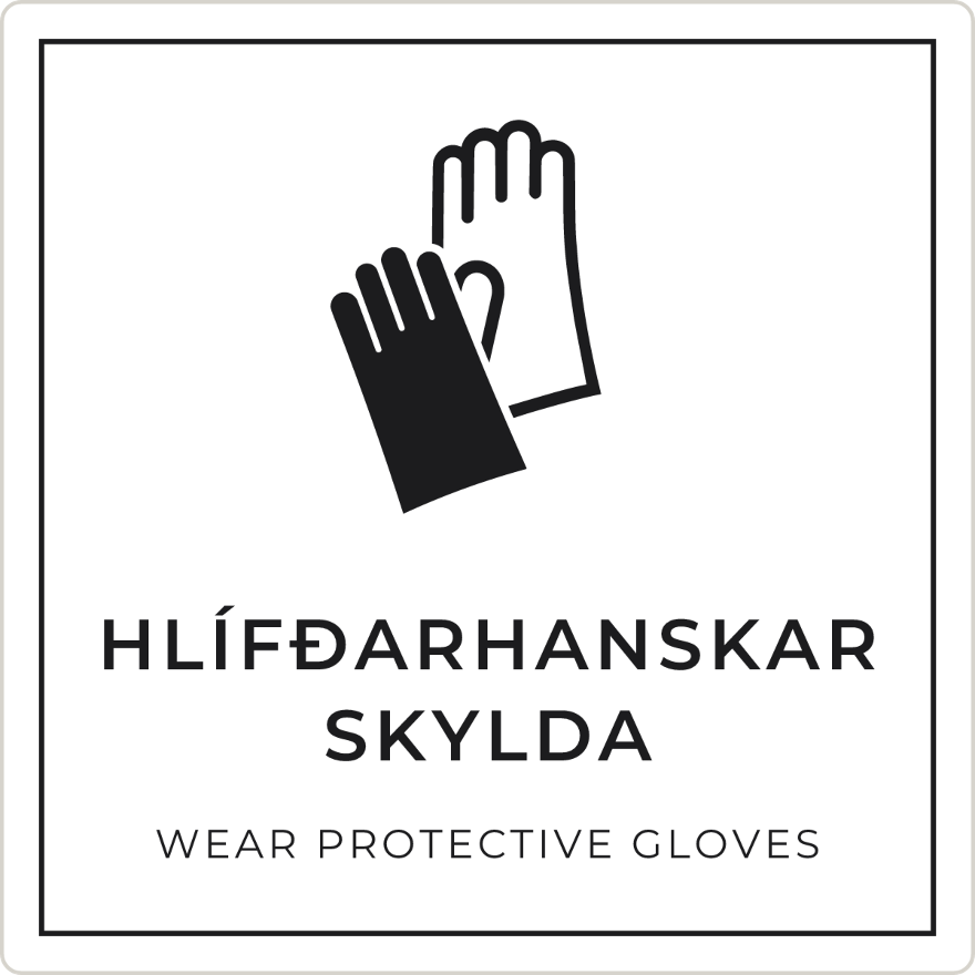 Hlífðarhanskar skylda - boðskilti, hvítt