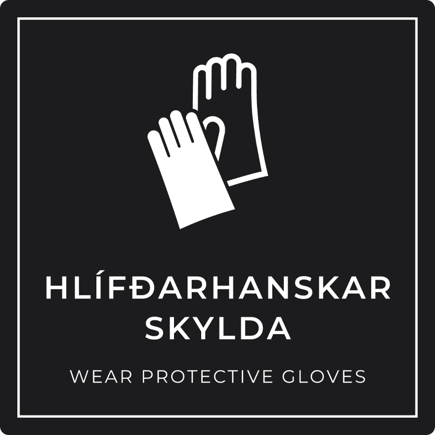Hlífðarhanskar skylda - boðskilti, svart