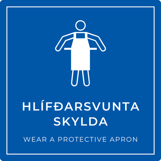 Hlífðarsvunta skylda - boðskilti, blátt