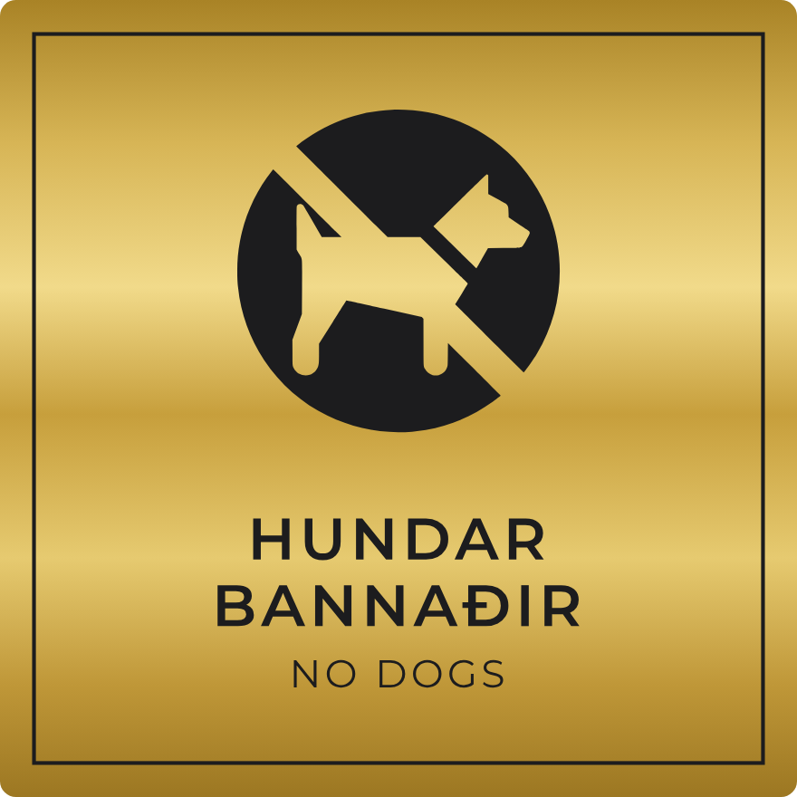 Hundar bannaðir - bannskilti, gull