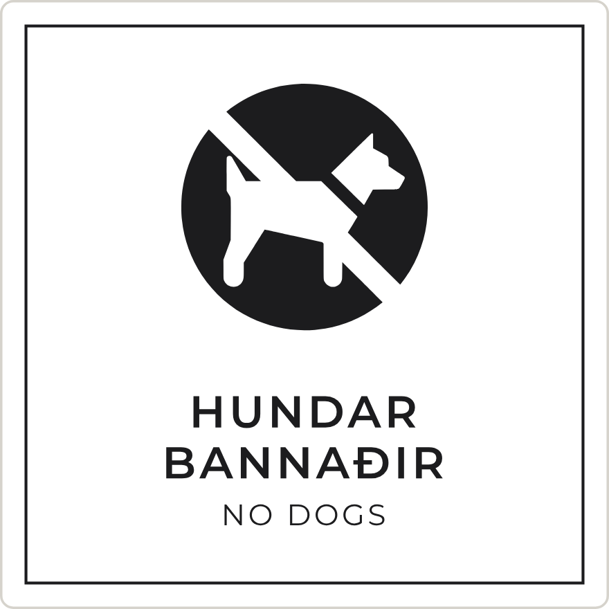 Hundar bannaðir - bannskilti, hvítt