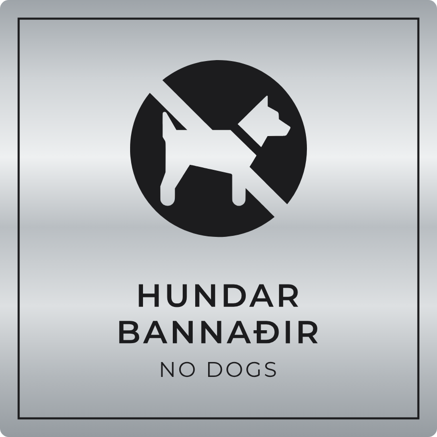Hundar bannaðir - bannskilti, silfur