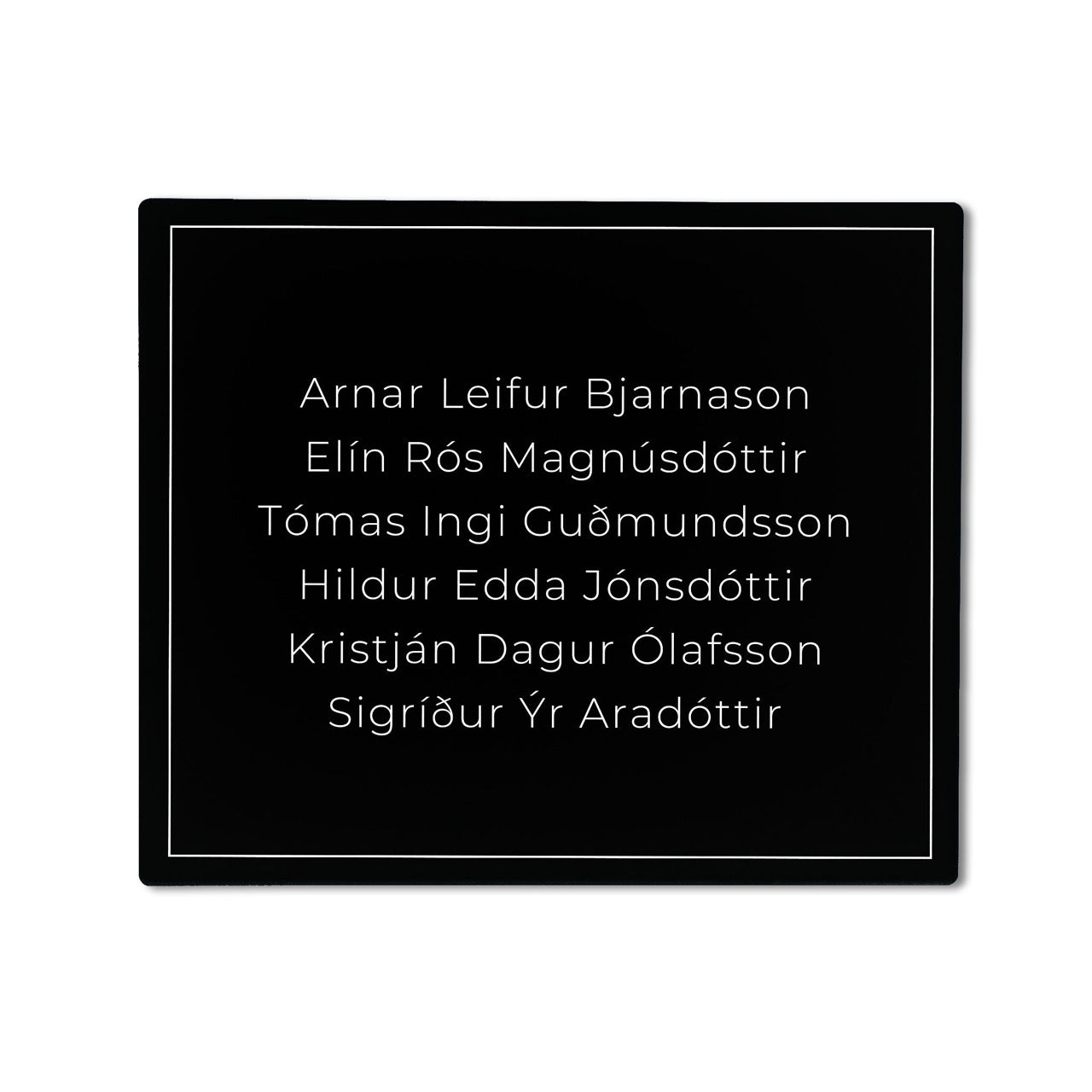 Hurðaskilti með plássi fyrir alla fjölskylduna.