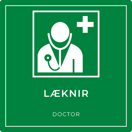 Læknir - neyðarskilti, grænt
