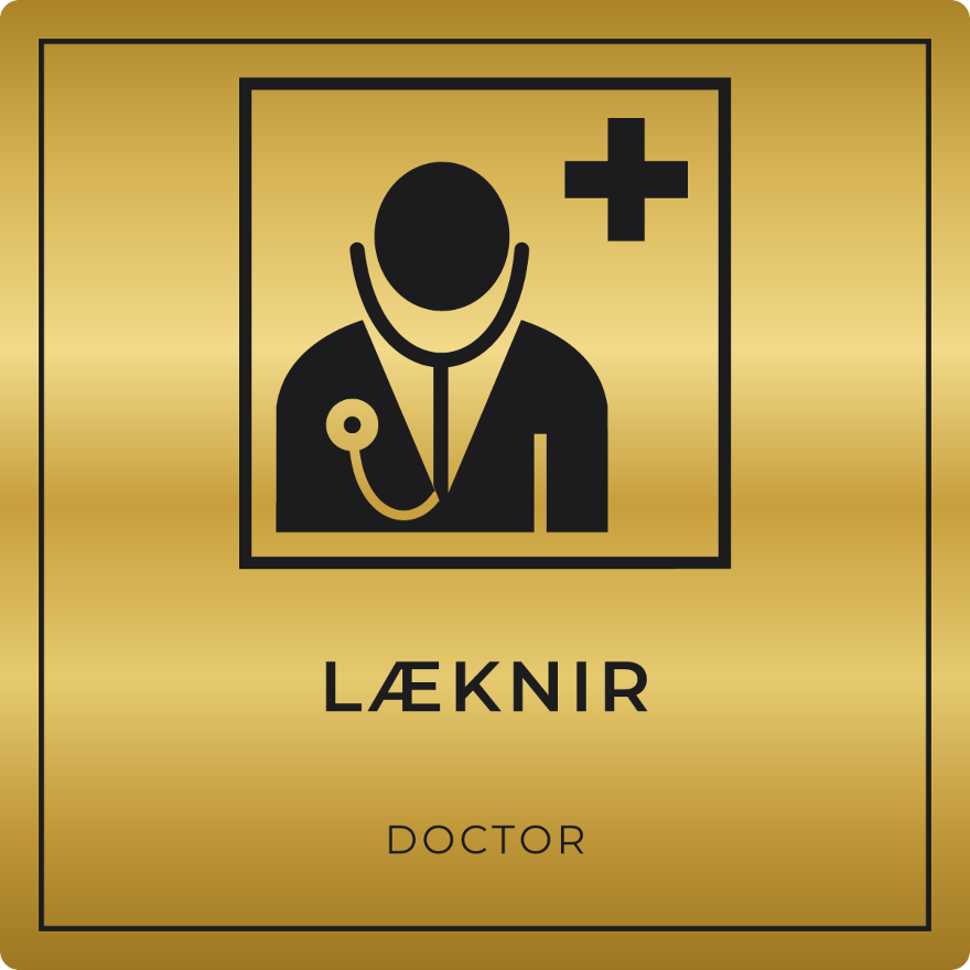 Læknir - neyðarskilti, gull
