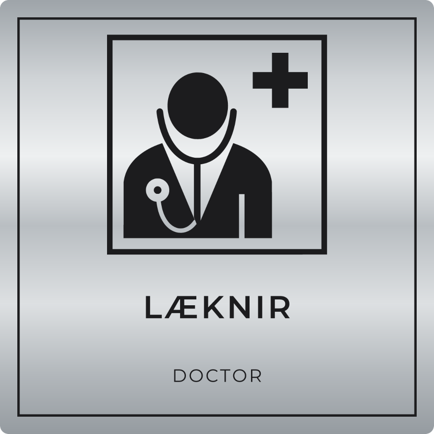 Læknir - neyðarskilti, silfur
