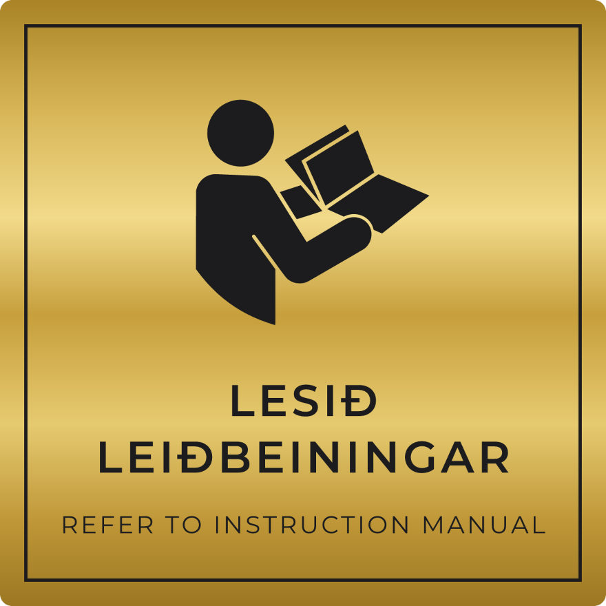 Lesið leiðbeiningar - boðskilti, gull