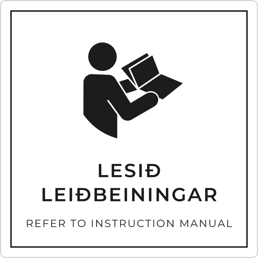 Lesið leiðbeiningar - boðskilti, hvítt