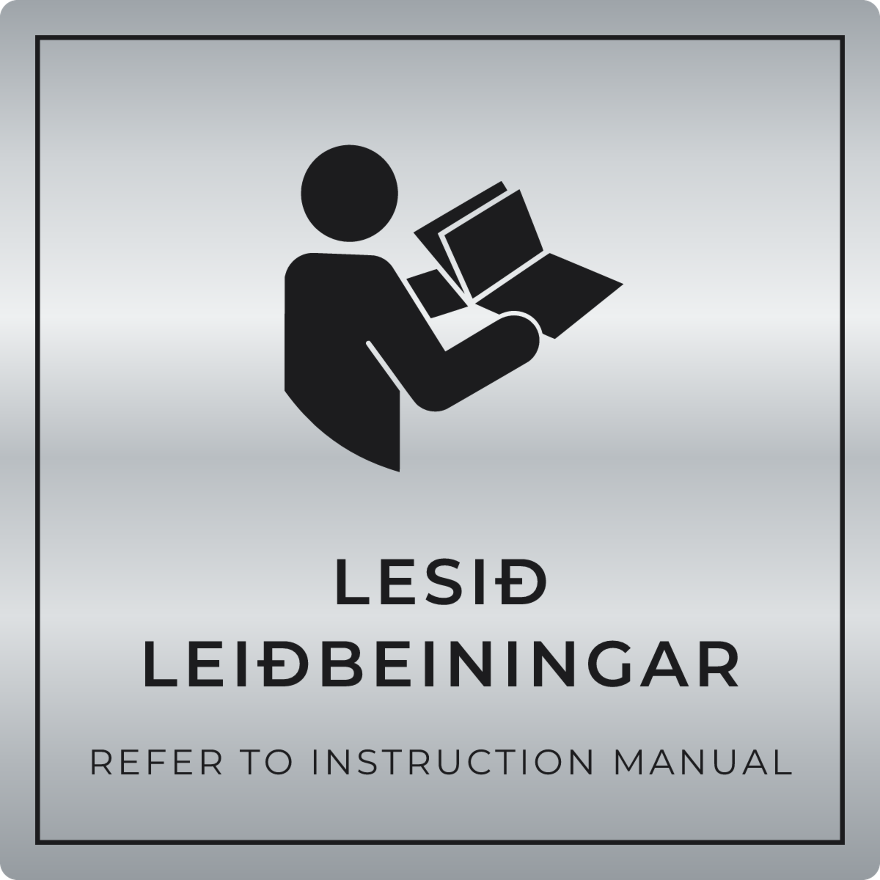 Lesið leiðbeiningar - boðskilti, silfur