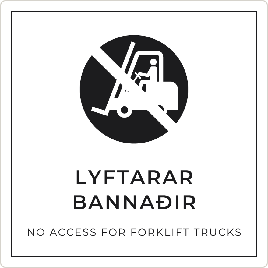 Lyftarar bannaðir - bannskilti, hvítt