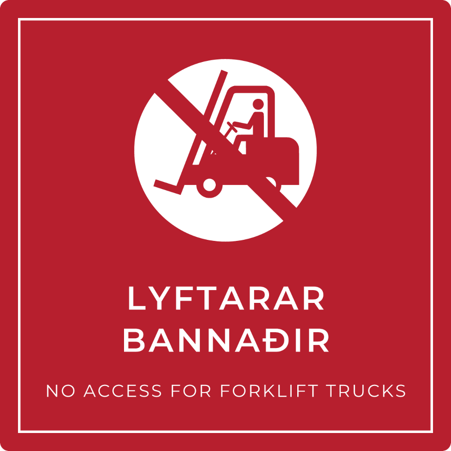 Lyftarar bannaðir - bannskilti, rautt