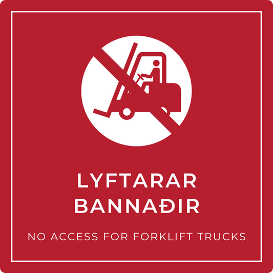 Lyftarar bannaðir - bannskilti, rautt