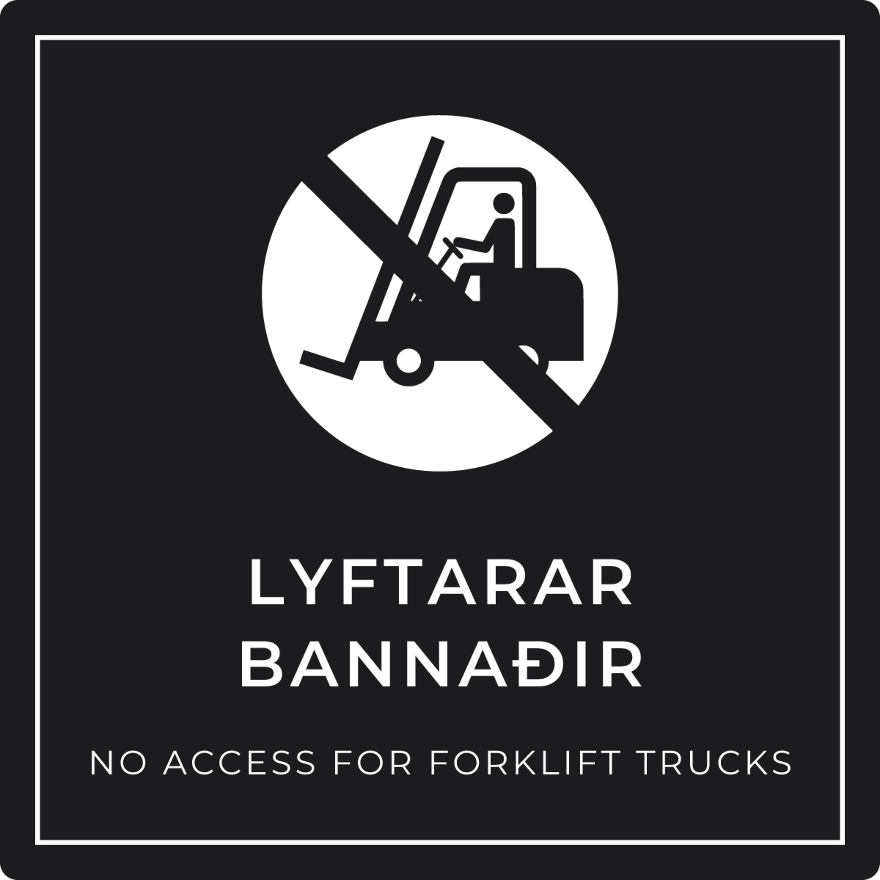 Lyftarar bannaðir - bannskilti, svart