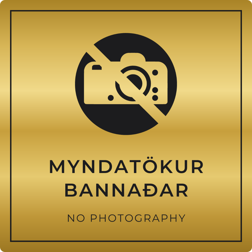 Myndatökur bannaðar - bannskilti, gull