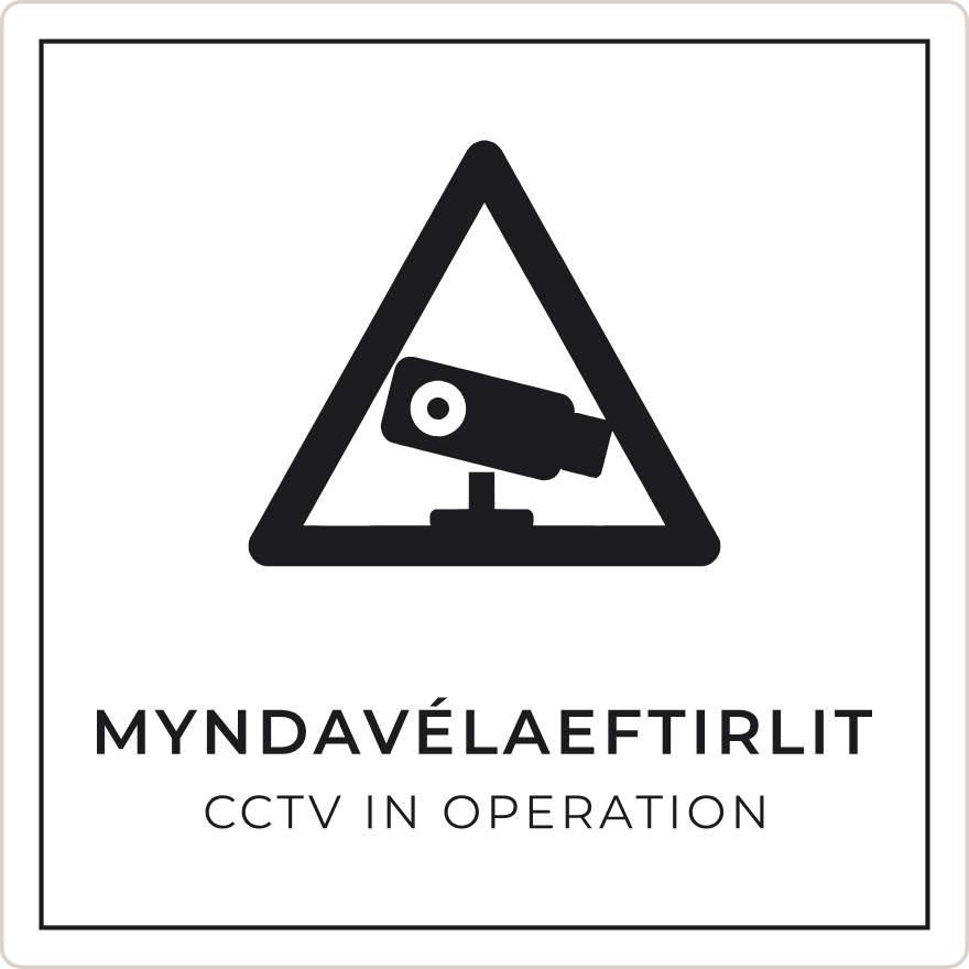 Myndavélaeftirlit - viðvörunarskilti, hvítt