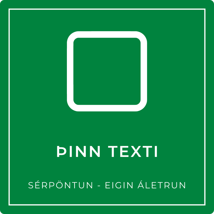 Neyðarskilti - eigin texti, grænt