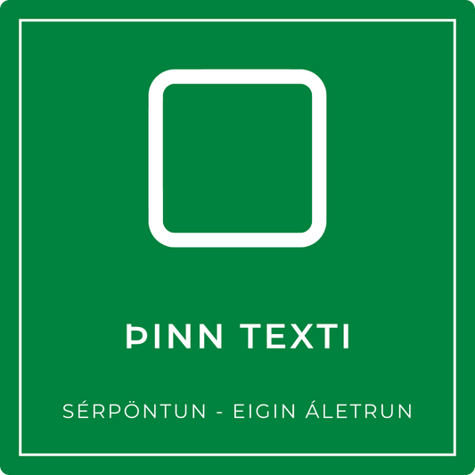 Neyðarskilti - eigin texti, grænt