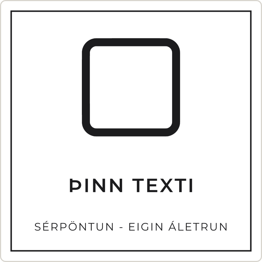 Neyðarskilti - eigin texti, hvítt