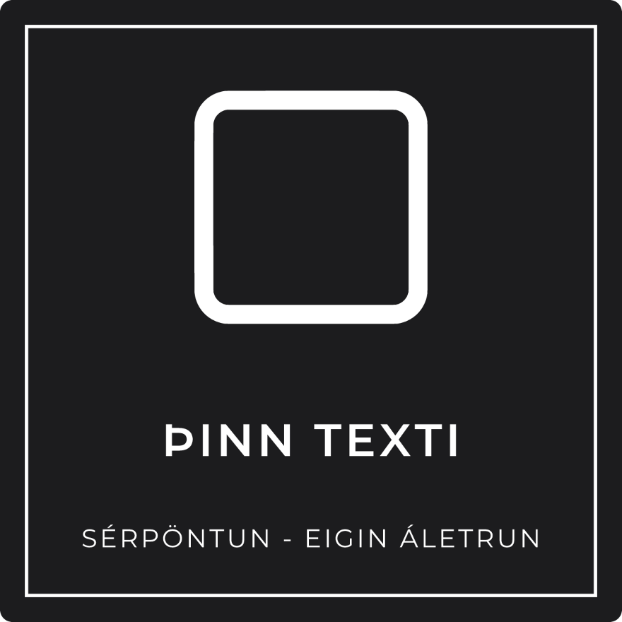 Neyðarskilti - eigin texti, svart