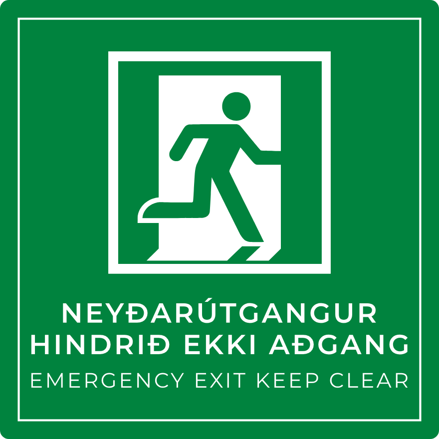Neyðarútgangur hindrið ekki aðgang - neyðarskilti, grænt