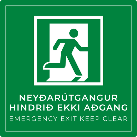 Neyðarútgangur hindrið ekki aðgang - neyðarskilti, grænt