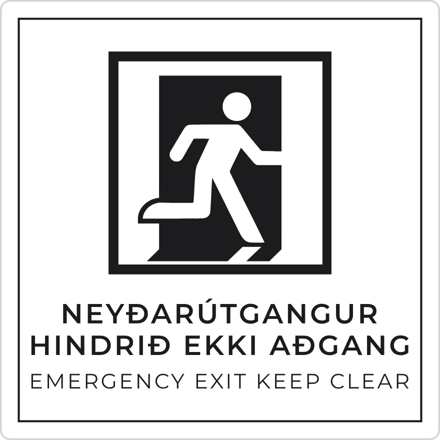 Neyðarútgangur hindrið ekki aðgang - neyðarskilti, hvítt