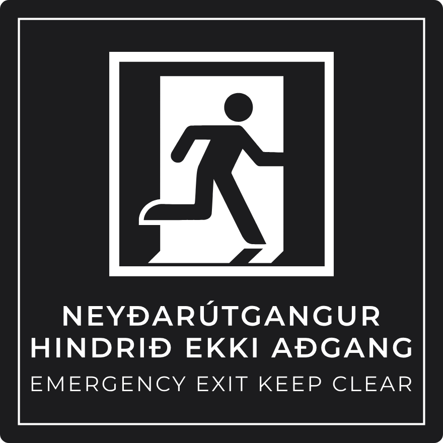 Neyðarútgangur hindrið ekki aðgang - neyðarskilti, svart