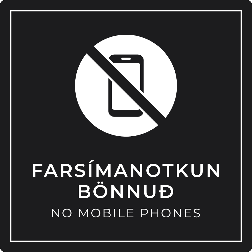 Notkun farsíma bönnuð - bannskilti, svart