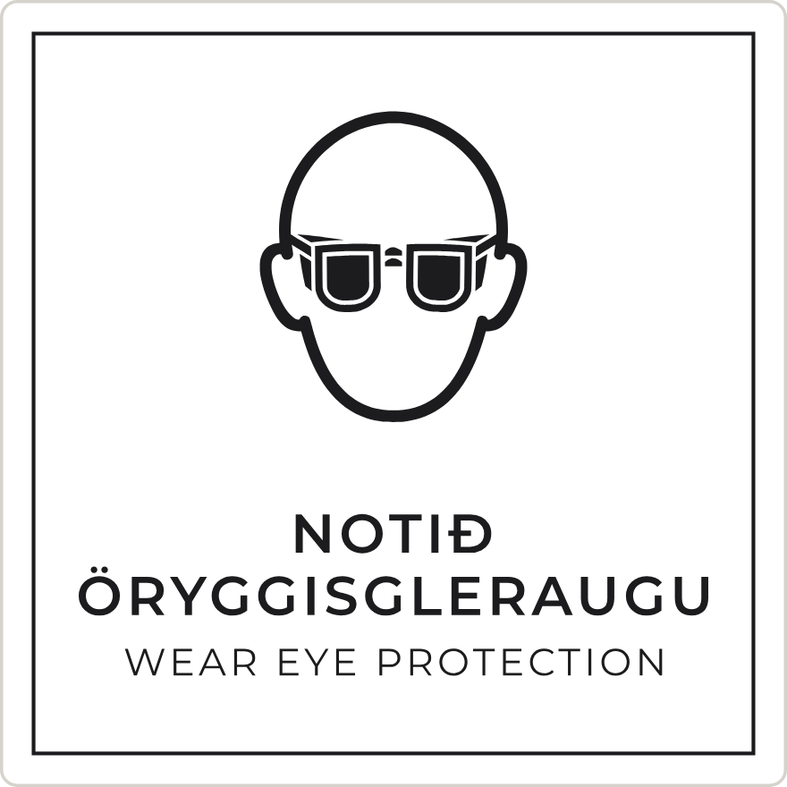 Notið öryggisgleraugu - boðskilti, hvítt