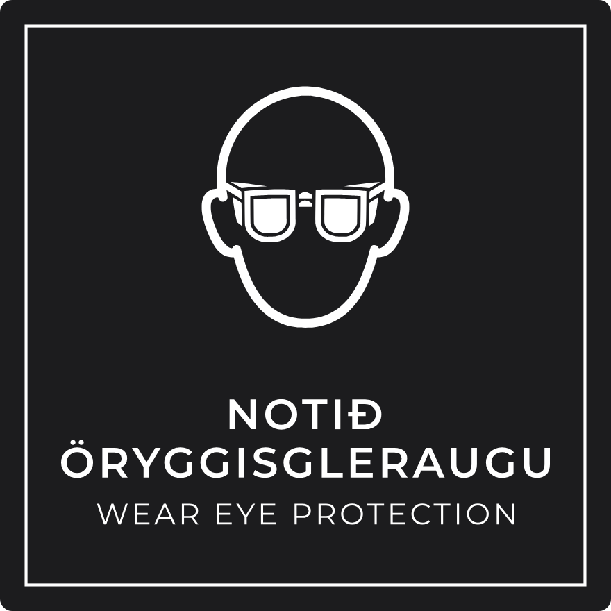 Notið öryggisgleraugu - boðskilti, svart