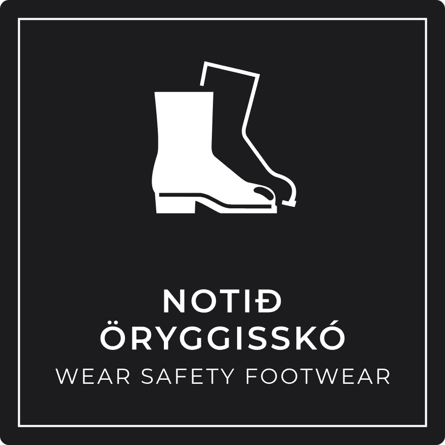 Notið öryggisskó - boðskilti, svart