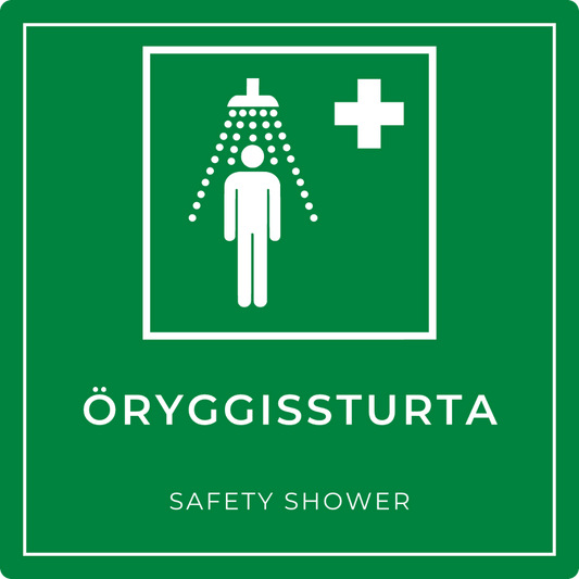 Öryggissturta - neyðarskilti, grænt