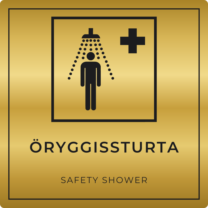 Öryggissturta - neyðarskilti, gull