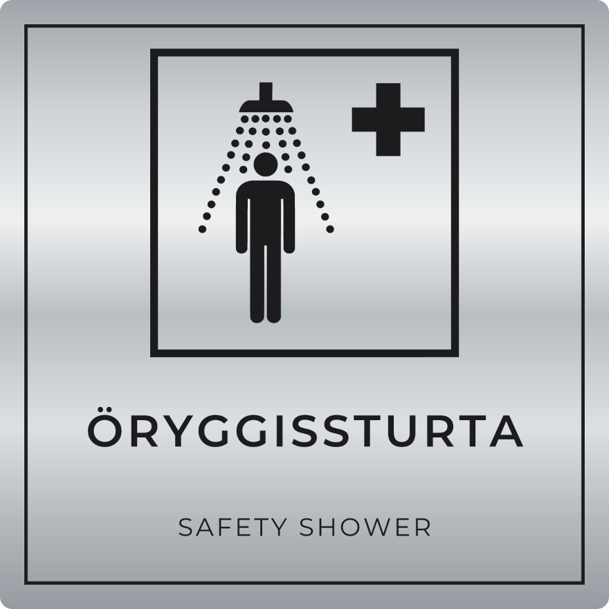 Öryggissturta - neyðarskilti, silfur