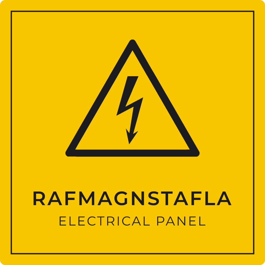 Rafmagnstafla - viðvörunarskilti, gult