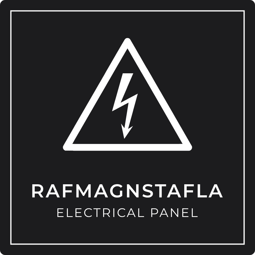 Rafmagnstafla - viðvörunarskilti, svart