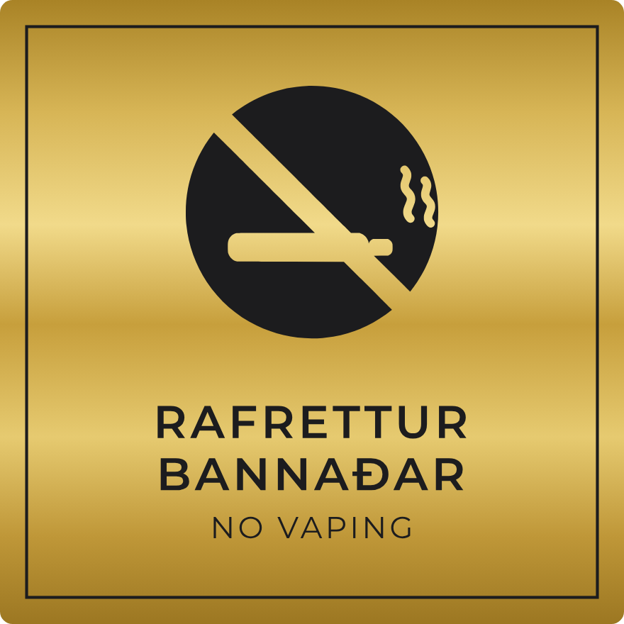 Rafrettur bannaðar - bannskilti, gull