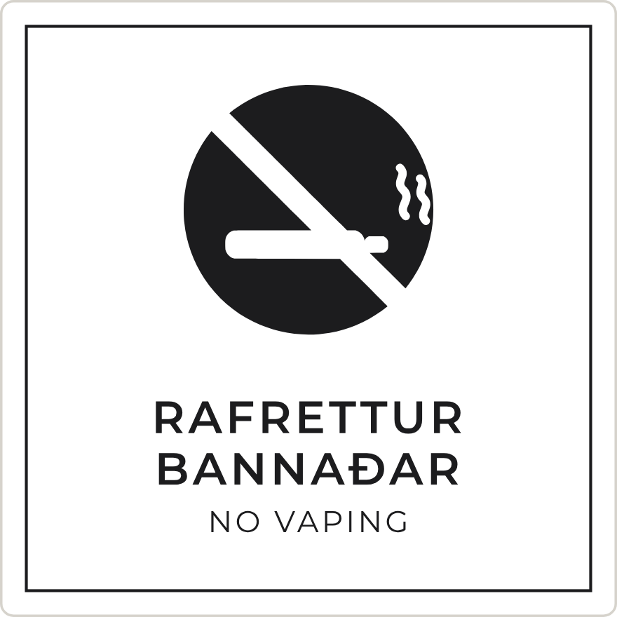 Rafrettur bannaðar - bannskilti, hvítt