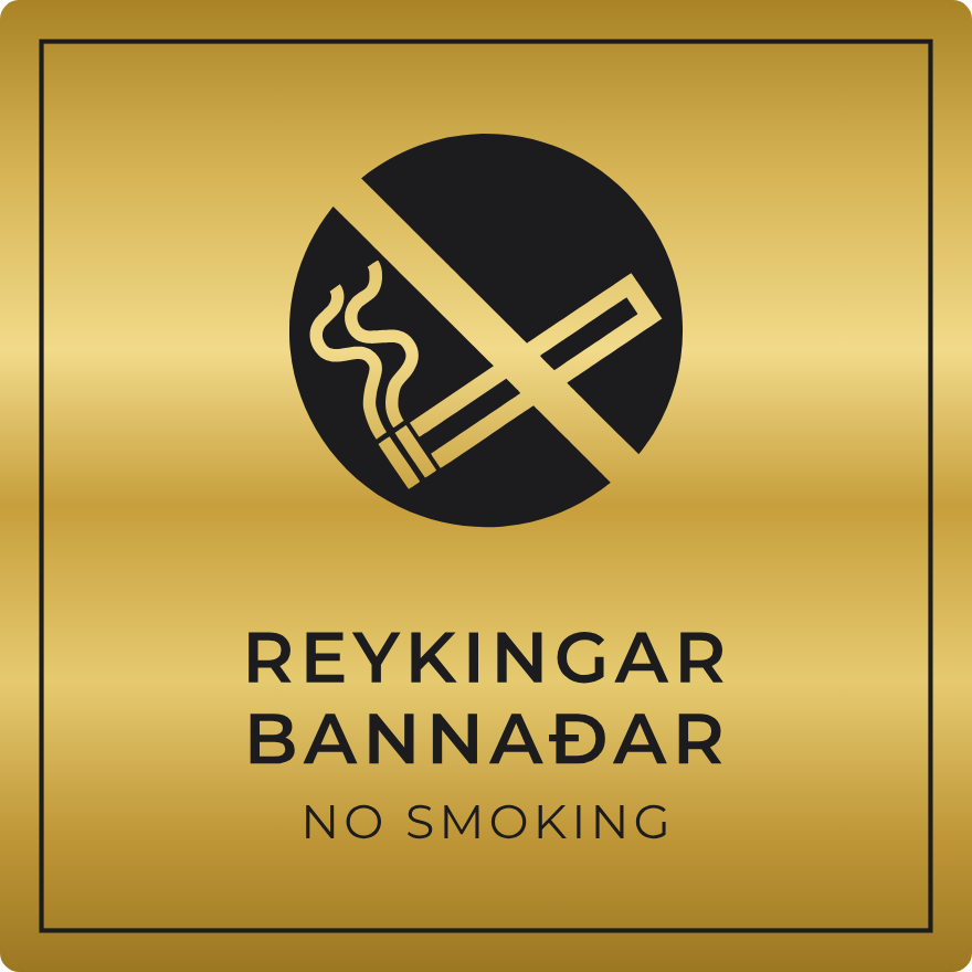 Reykingar bannaðar - bannskilti, gull