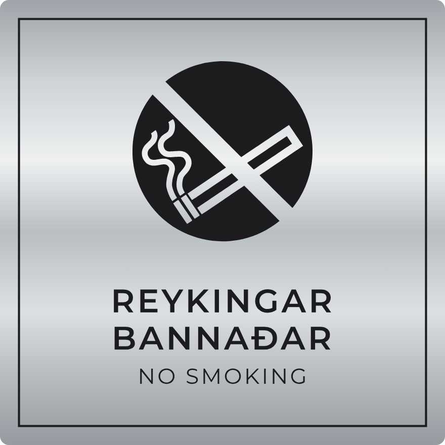 Reykingar bannaðar - bannskilti, silfur