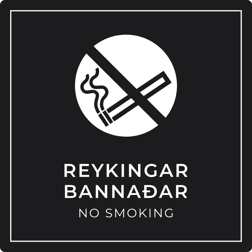 Reykingar bannaðar - bannskilti, svart